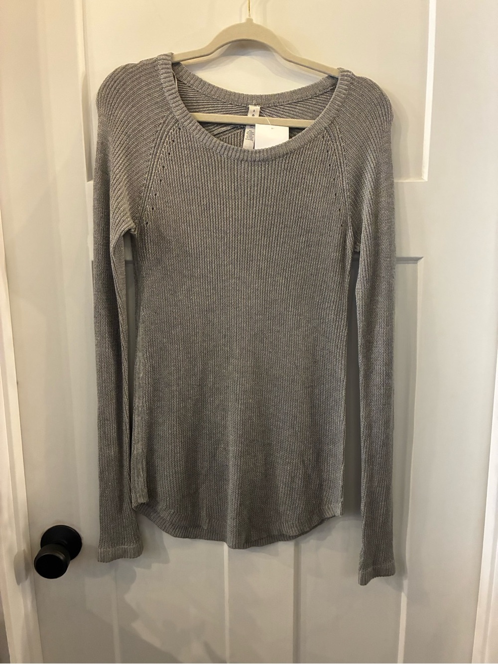 lululemon athletica Heather Gray Ribbed Long-Sleeve Top